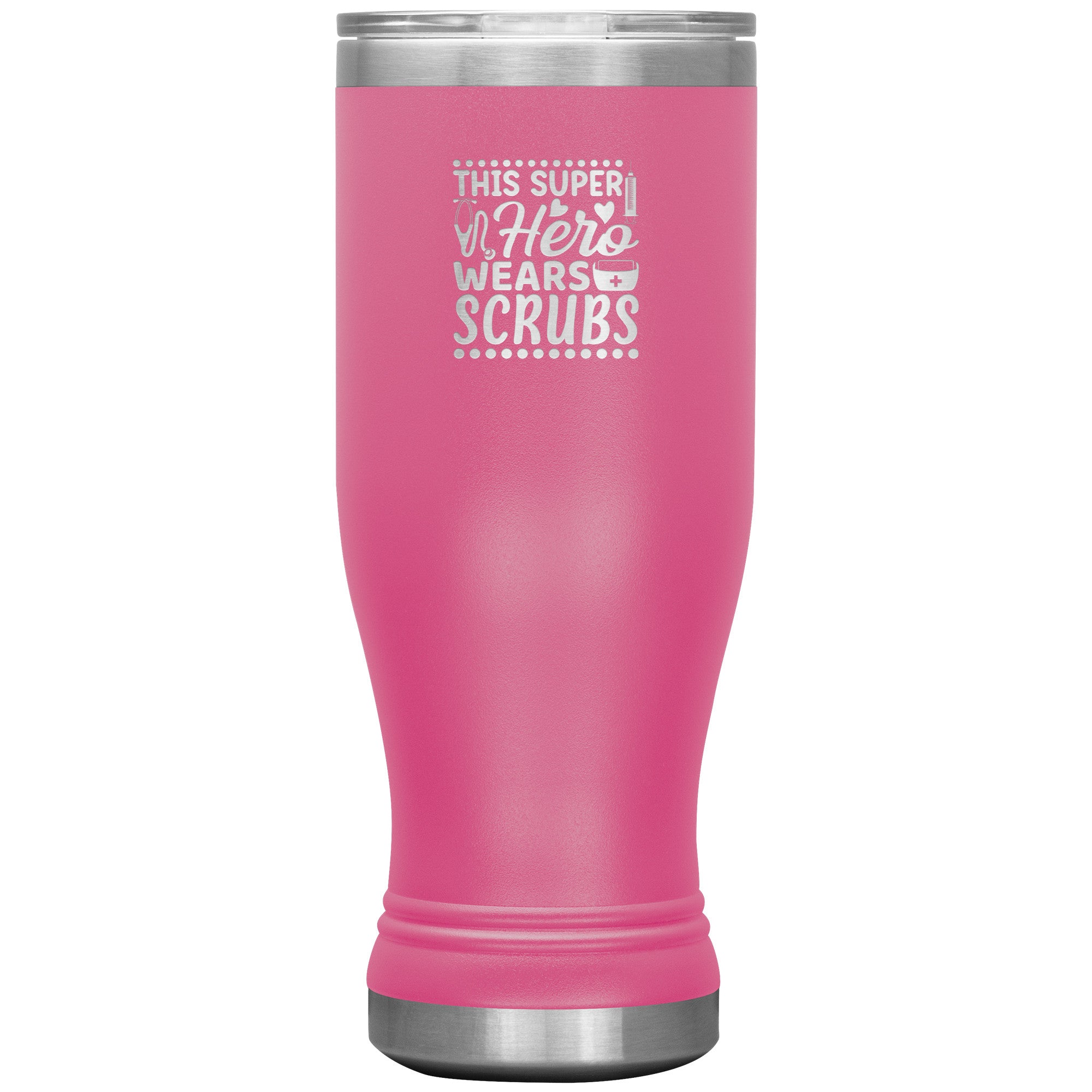 "This Super Hero Wears Scrubs" 20oz Polar Camel Insulated Tumbler – Celebrate Your Healthcare Hero