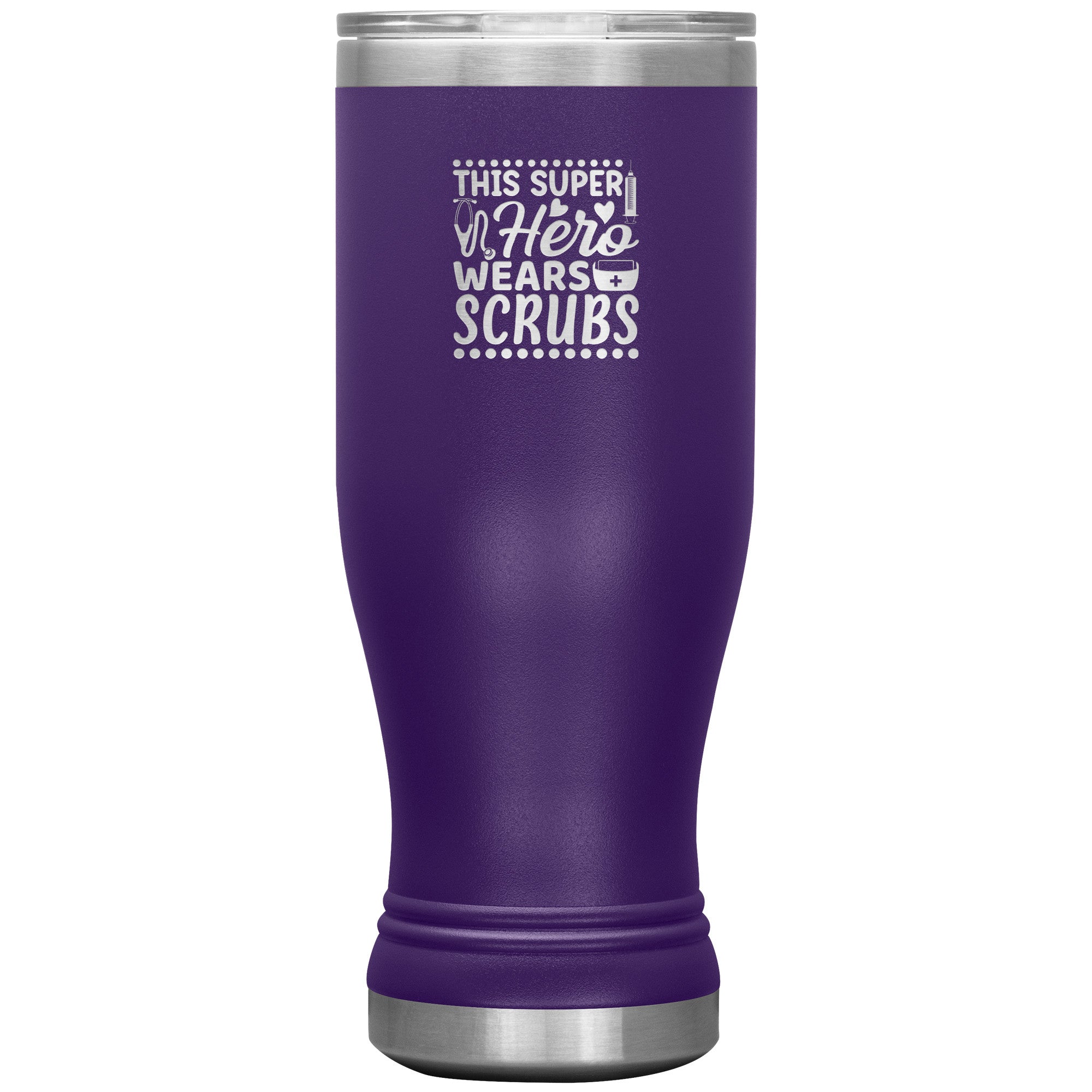 "This Super Hero Wears Scrubs" 20oz Polar Camel Insulated Tumbler – Celebrate Your Healthcare Hero