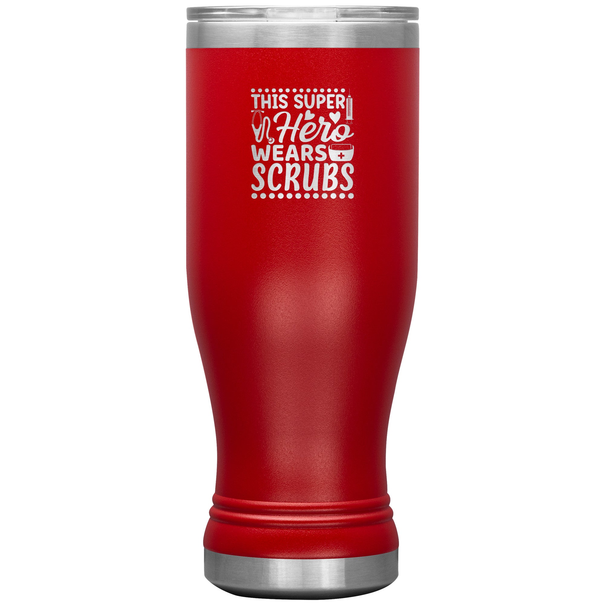 "This Super Hero Wears Scrubs" 20oz Polar Camel Insulated Tumbler – Celebrate Your Healthcare Hero